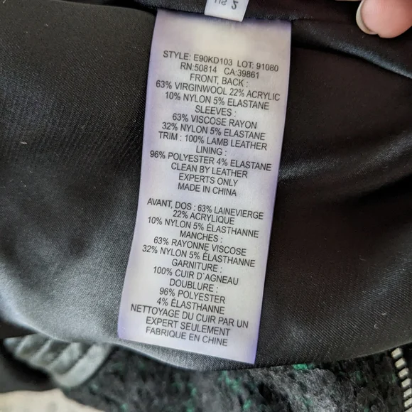 Elie Tahari Francis leather and tweed jacket - Picture 11 of 12